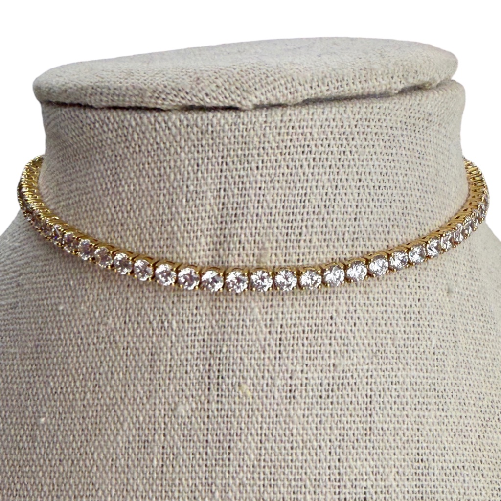 Luv Aj Womens Gold Tone Delicate Pyramid Stud Elegant Tennis Anklet
